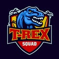 T-rex Team Mascot Logo Illustration Royalty Free Stock Photo