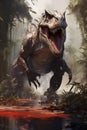 T rex or tyrannosaurus rex a large carnivorous theropod dinosaur of the Jurassic Cretaceous period