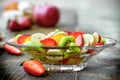 Healthy vegetarian meal - food, fresh fruit salad made with organic fruit Royalty Free Stock Photo