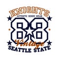 T-shir Knight, original sport, college sport, vintage T-shirt