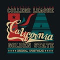 T-shir LA California, original sport, college sport, vintage T-s