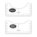 T shirt alignment guide. Adult front and back size templates. Rulers for centering clothing design. Sewing measurement
