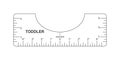 T shirt alignment guide. Toddler size template. Ruler for centering clothing design. Sewing measurement tool with markup