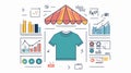 T-shirt Analytics Dashboard with Graphs for Marketing Campaign Analysis