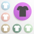 T-shirt badge color set. Simple glyph, flat vector of web icons for ui and ux, website or mobile application Royalty Free Stock Photo