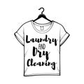 T-shirt badge. Laundry label, Dry cleaning logo. Vector illustration.