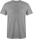 Blank t shirt front view heather grey color isolated on white background, ready for mock up template