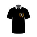 T-shirt billiards player with image of the ball number 8. Vector