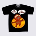 T-shirt Black Print Design Superhero Ninja