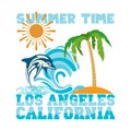 T-shirt California, summer time, Los angeles design