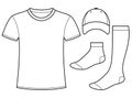 T-shirt, Cap and Socks template Royalty Free Stock Photo