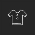 T shirt chalk white icon on black background Royalty Free Stock Photo