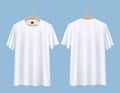 T-shirt with clothes hanger mockup front and back illustration Royalty Free Stock Photo