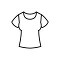 T-shirt clothes vector icon outline black EPS 10. Womens t-shirt illustration.. Flat outline sign.. Shop online concept. Females Royalty Free Stock Photo