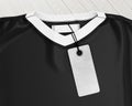 T-shirt collar mockup with label