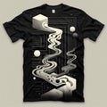 T-shirt design with abstract background. T-shirt design concept. Royalty Free Stock Photo