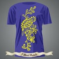 T-shirt design with abstract unusual colorful illustration