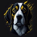 T-shirt design with beagle portrait. AI generated illustration