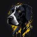 T-shirt design with dalmatian portrait. AI generated illustration