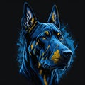 T-shirt design with doberman portrait. AI generated illustration