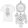 T-shirt design with dreamcatcher Royalty Free Stock Photo