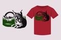 T-shirt design, Eurasian lynx
