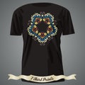 T-shirt design with Exotic abstract Pattern