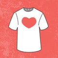 T-shirt design heart template by love