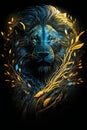 T-shirt design with lion portrait. AI generated illustration