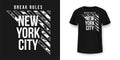 T-shirt design in military army style with camouflage texture. New York City typography with slogan Royalty Free Stock Photo