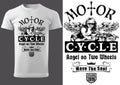 T-shirt Design with Motorcyclist Woman