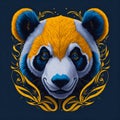 T-shirt design with panda bear portrait. AI generated illustration Royalty Free Stock Photo