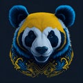 T-shirt design with panda bear portrait. AI generated illustration Royalty Free Stock Photo