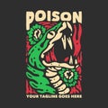 t shirt design poison with snake head and gray background Royalty Free Stock Photo