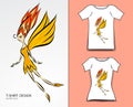 T-shirt design vector illustration, Cute little fairy cartoon, angel, Comics in fairy tales, fabric texture, fashion wear