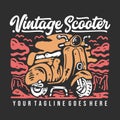 t shirt design vintage scooter classic legend 1953 with scooter motor bike and gray background Royalty Free Stock Photo