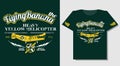 T-shirt Design wears print with yellow rescue helicopter