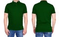 T-shirt design - man in blank dark green polo shirt isolated Royalty Free Stock Photo