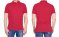 T-shirt design - man in blank light red polo shirt isolated Royalty Free Stock Photo