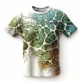 Organic Texture Design T-shirt With Man-made Cell Motif