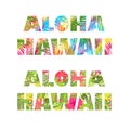 T-shirt floral prints with aloha hawaii lettering