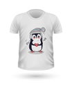 T-shirt Front View with Little Penguin