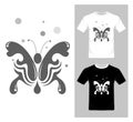 T-shirt graphic design. Abstract butterfly vector Royalty Free Stock Photo