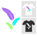 T-shirt graphic design. Colorful leaf on tee - Vector Royalty Free Stock Photo
