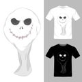 T-shirt graphic design with ghost face vector