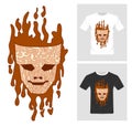 T-shirt graphic design. Mask vector