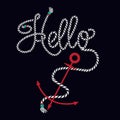 T-shirt graphic print nautical marine anchor in wording hello fr