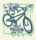 T-shirt Graphics. Extreme bike street style design