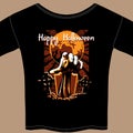 T Shirt with Halloween Zombie Graphic