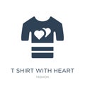 t shirt with heart icon in trendy design style. t shirt with heart icon isolated on white background. t shirt with heart vector Royalty Free Stock Photo